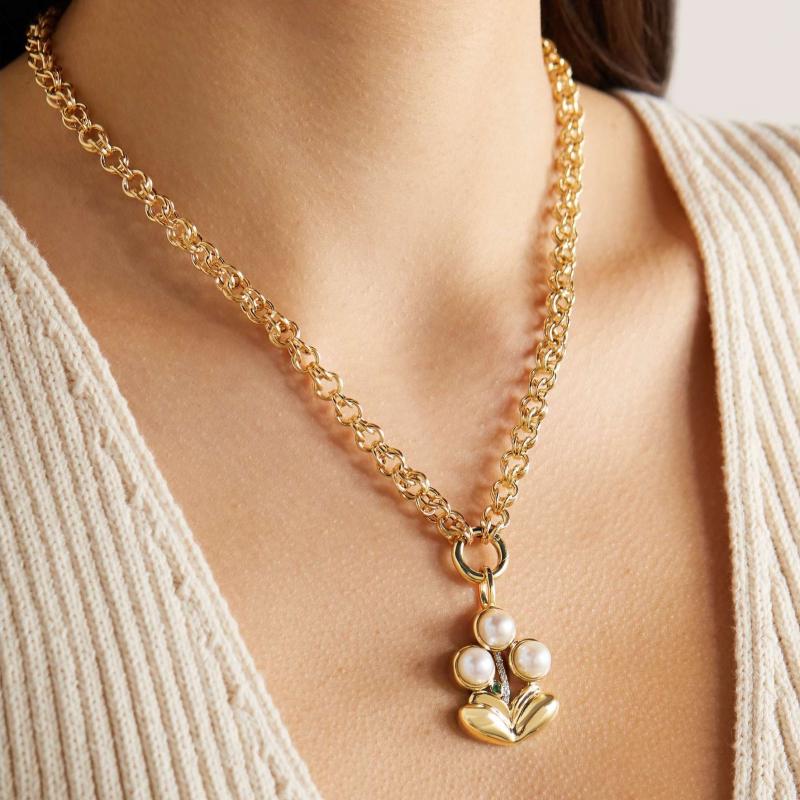 Anchor Chainlink Necklace  |  Womens Jewelry Accessories Burnished Gold