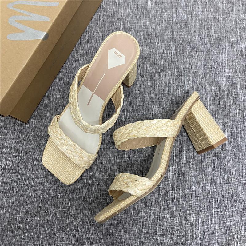 Ankle-Strap Platform Heels In Faux Raffia  |  Womens Straw Accessories Straw