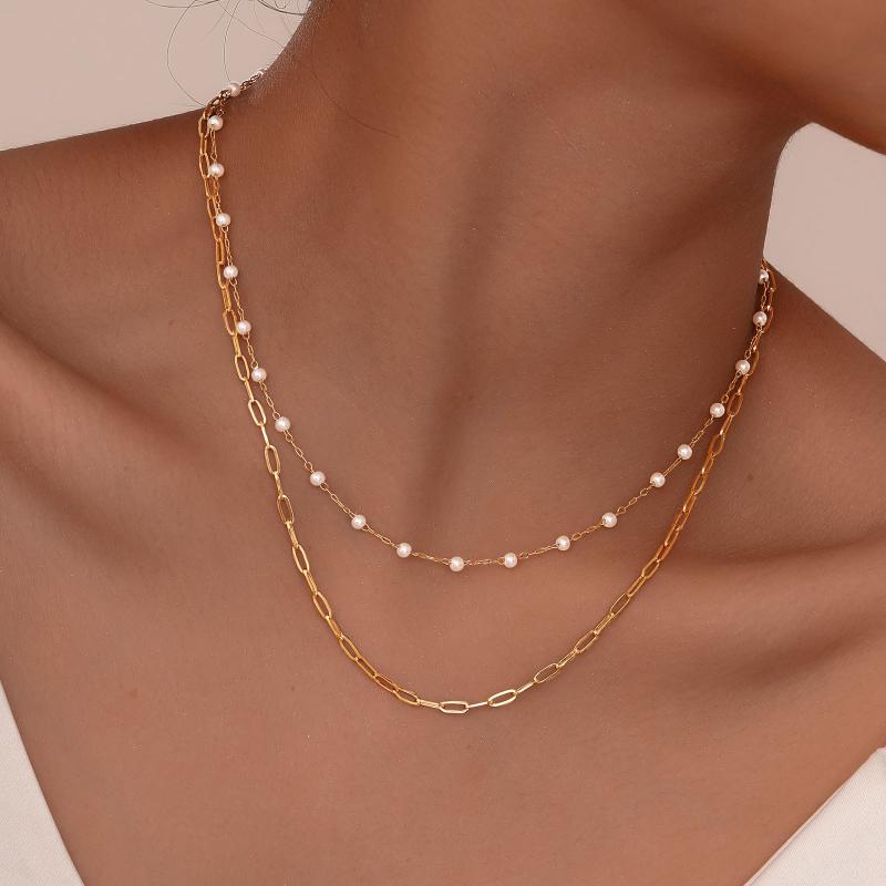 Dainty Gold-Plated Layered Necklace  |  Womens Jewelry Accessories Jewelry