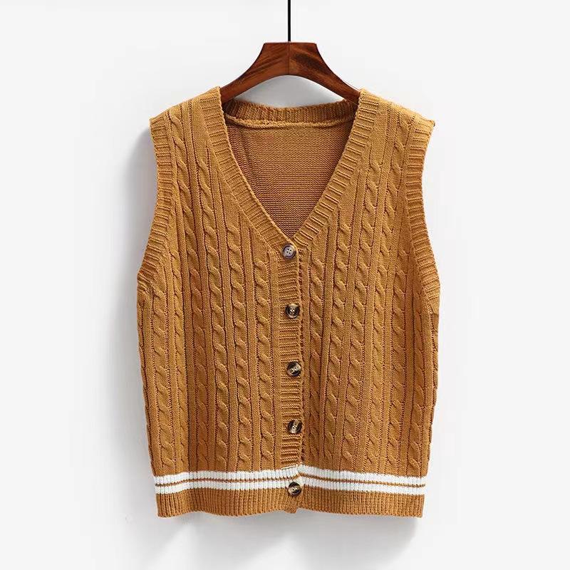 Heritage Cotton Cable Cardigan Sweater-Vest  |  Mens Sweaters Clothing Hthr Camel