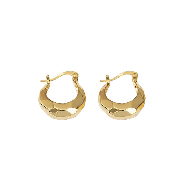 Lightweight Sculpted Hoop Earrings  |  Womens Jewelry Accessories Burnished Gold