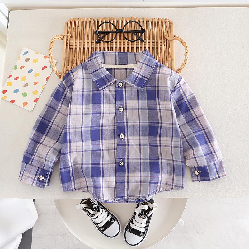 Long-Sleeve Seaboard Soft-Knit Shirt In Plaid  |  Boys Shirts Boys Boys