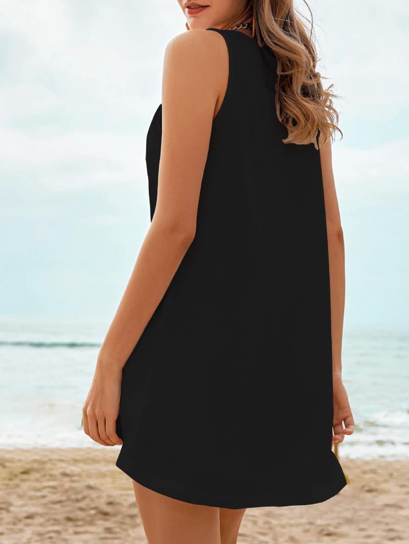 Maxine Button-Back Dress In Linen  |  Womens Dresses & Jumpsuits Clothing Black