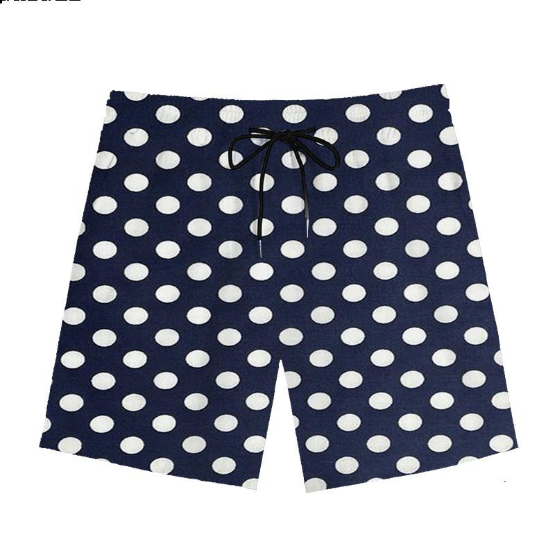 Nylon  |  Mens Swim Clothing Large Polka Dot Navy Wh