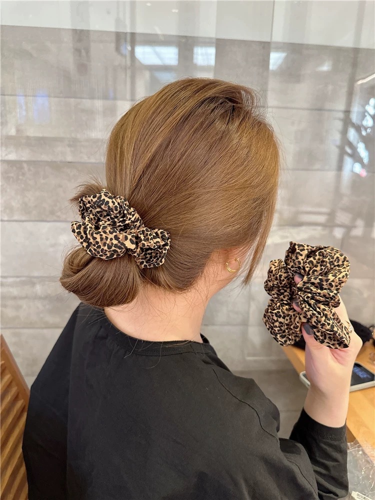 Oversized Printed Scrunchie  |  Womens Hair Accessories Dark Fudge