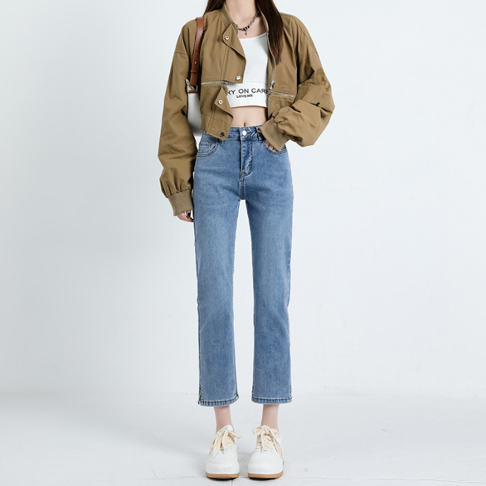 Petite Mid-Rise ’90S Classic Straight-Fit Jean In Pheasant Wash  |  Womens Denim Clothing Denim