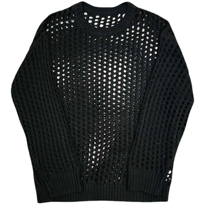 Pointelle Crewneck Sweater  |  Womens Sweaters Clothing Black