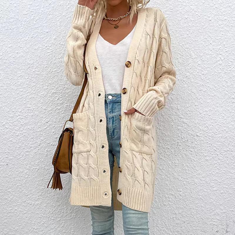 Pre-Order Relaxed Cable-Knit Cardigan Sweater  |  Womens Sweaters Clothing Hthr Muslin