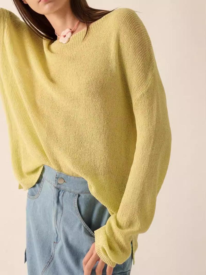 Relaxed Crewneck Beach Sweater  |  Womens Sweaters Clothing Buff Clay