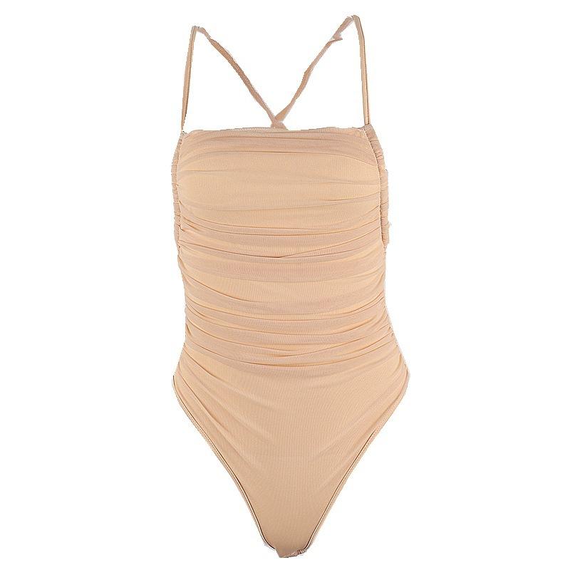 Ruched Bandeau One-Piece Swimsuit  |  Womens Swimwear Clothing Brilliant Peony