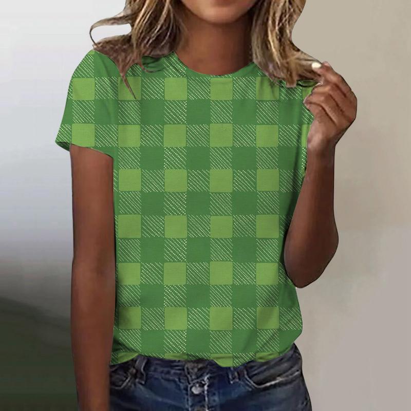 Sheer Embellished T-Shirt In Plaid  |  Womens T-Shirts & Tank Tops Clothing Embellished Plaid