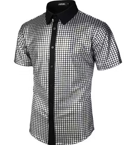 Short-Sleeve Cashmere Polo Cardigan Sweater In Houndstooth  |  Mens Polos & Rugbys Clothing Black Hthr Birch Hounds