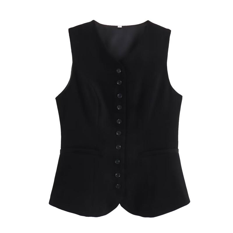 Slim-Fit Tuxedo Vest In City Crepe  |  Womens Blazers Blazers Black