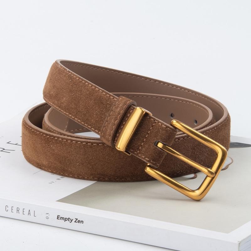 Suede Roller-Buckle Belt  |  Womens Belts Accessories Belts