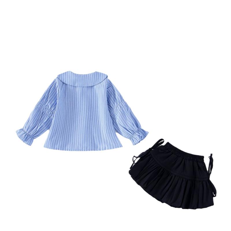 Tipped Collared Top In Poplin Stripe  |  Girls Tops & Tees Clothing Girls