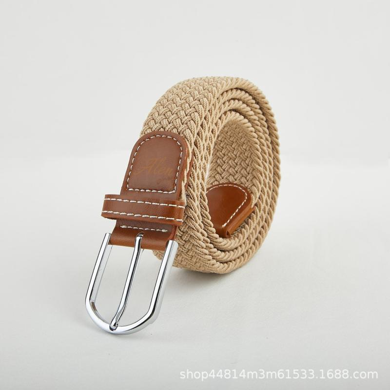 Woven Elastic Belt With Round Buckle  |  Mens Belts Accessories Belts