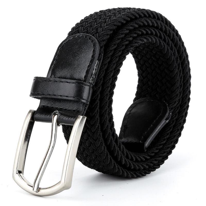 Woven Elastic Belt With Round Buckle  |  Mens Belts Accessories Belts